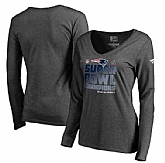 Women New England Patriots Pro Line by Fanatics Branded Super Bowl LI Champions Trophy Collection Locker Room V Neck Long Sleeve T-Shirt Charcoal FengYun,baseball caps,new era cap wholesale,wholesale hats